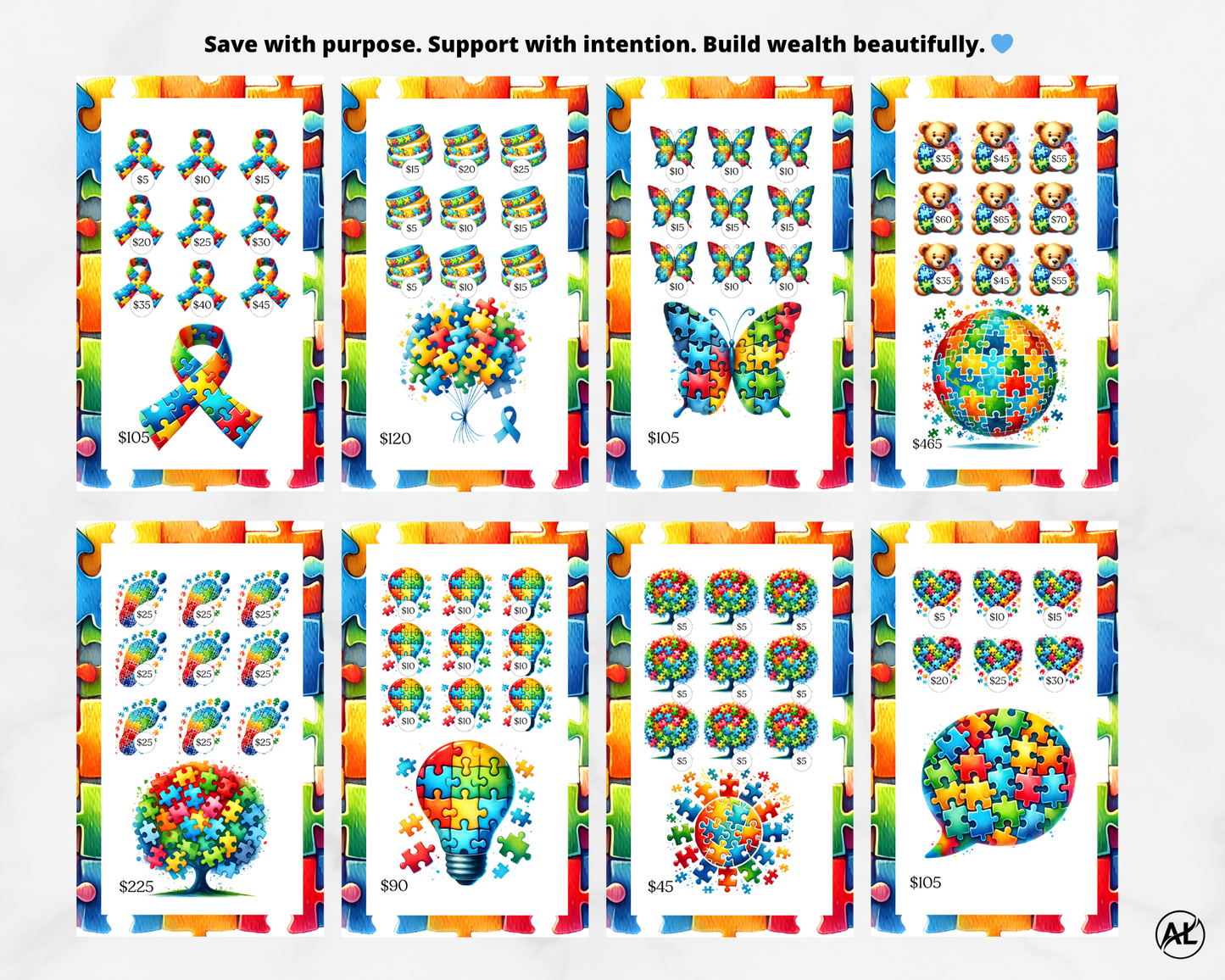 Auréluxe Autism Awareness Savings Challenge Set