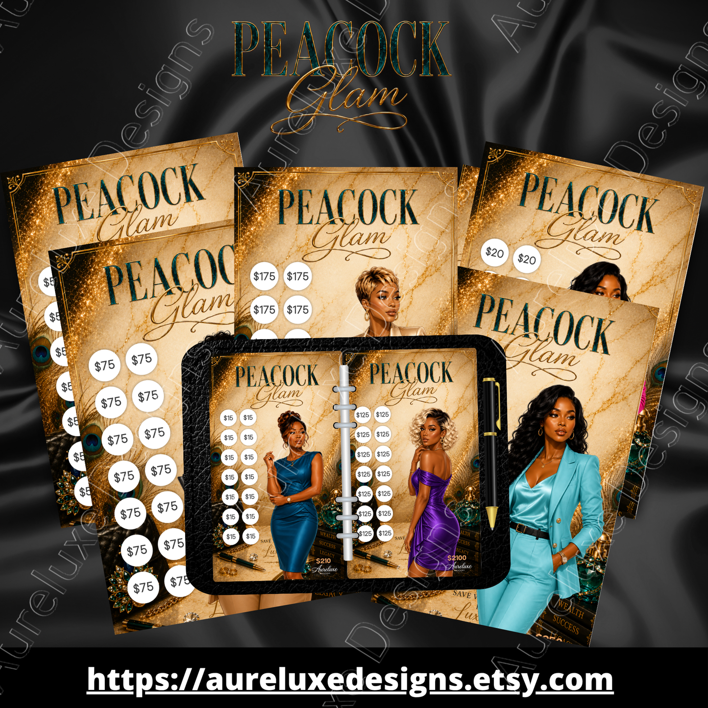 Peacock Glam  Insert and Envelope Collection