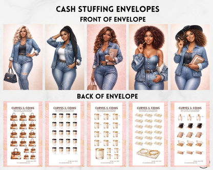 6 pc Curves & Coins™ Cash Stuffing Envelope Set