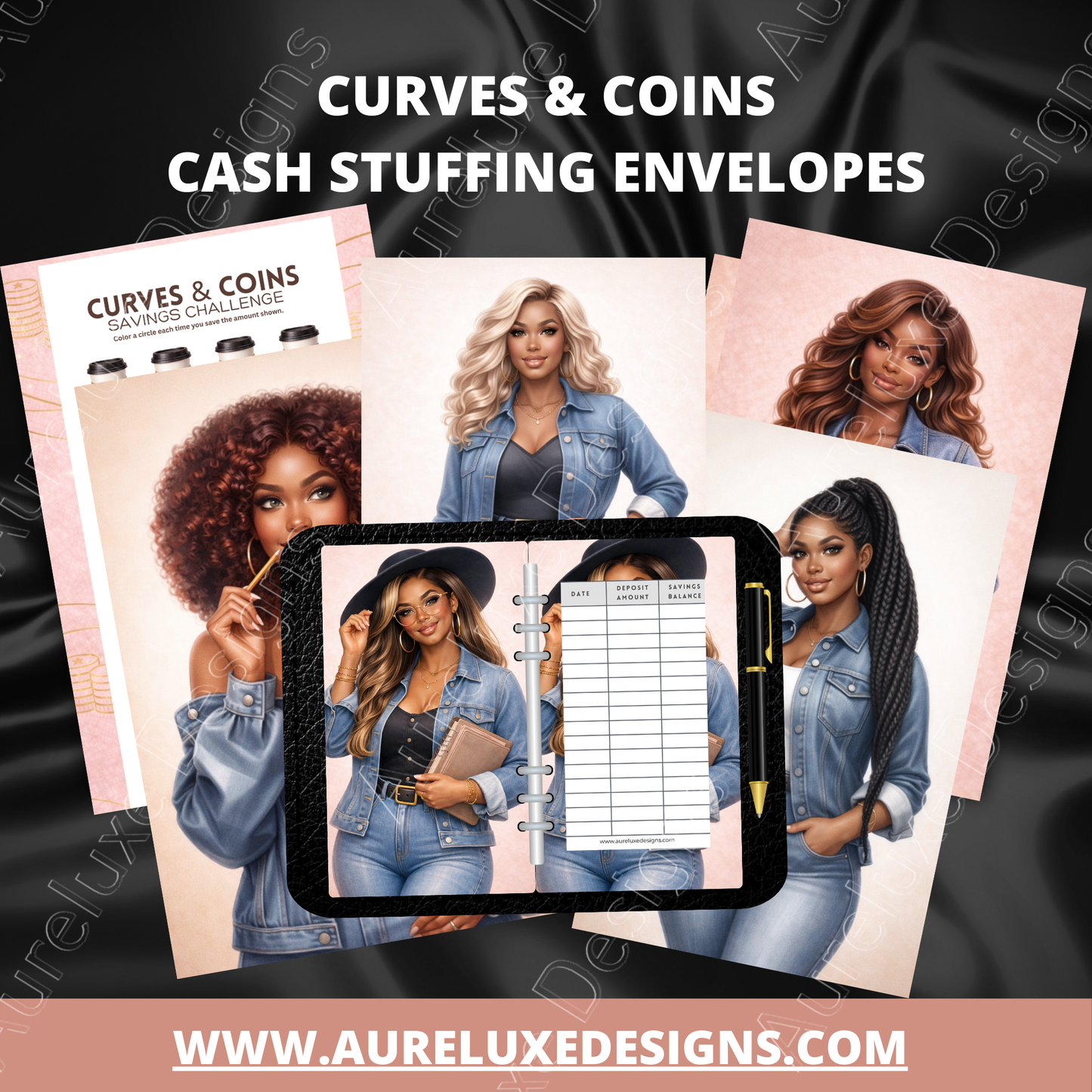 6 pc Curves & Coins™ Cash Stuffing Envelope Set