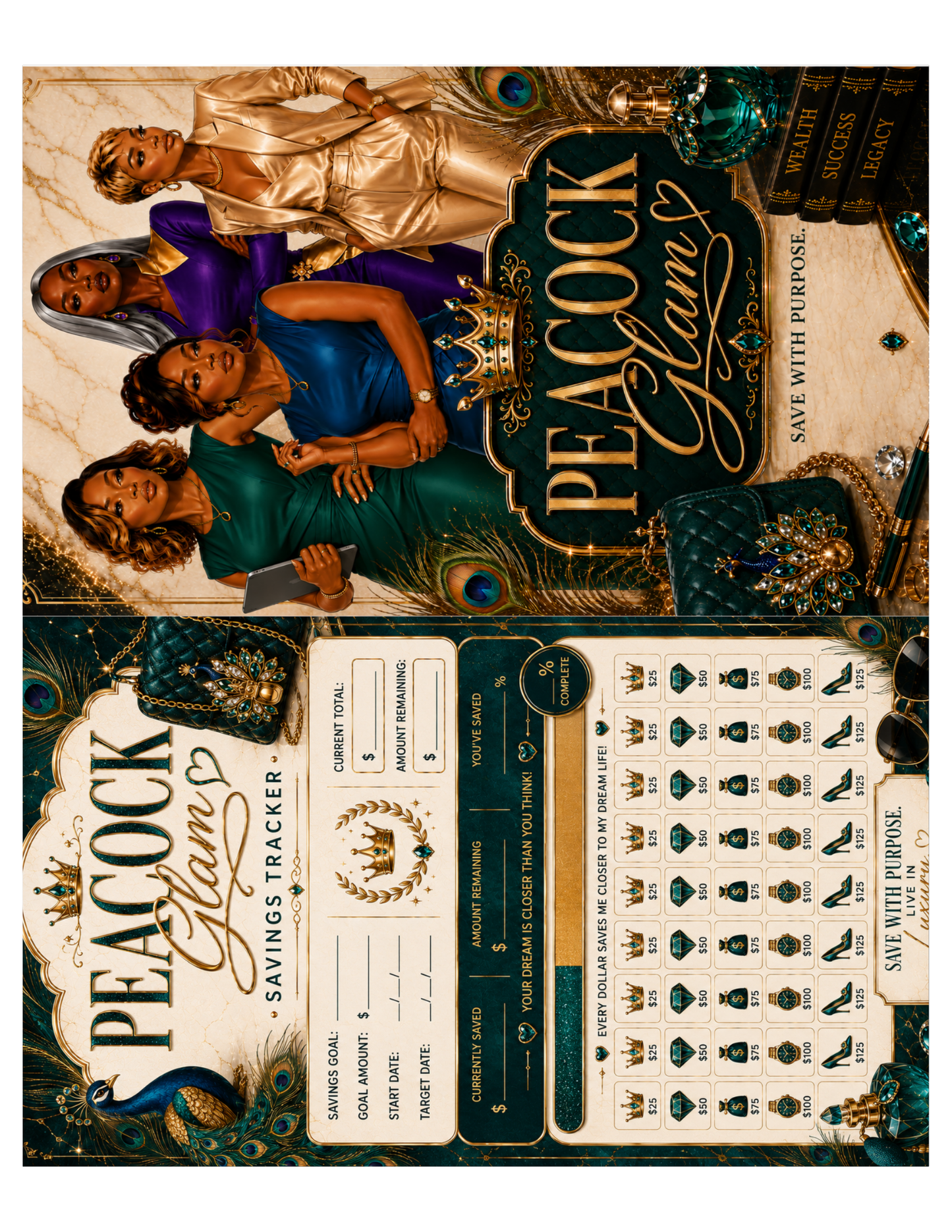 Peacock Glam  Insert and Envelope Collection
