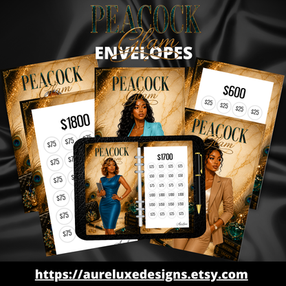 Peacock Glam  Insert and Envelope Collection