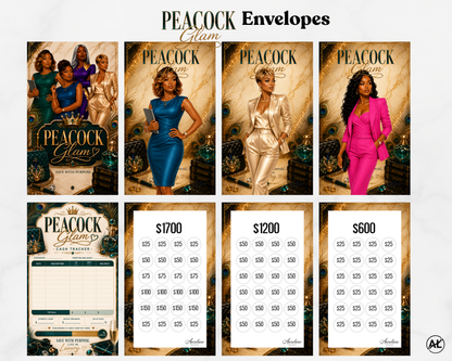 Peacock Glam  Insert and Envelope Collection