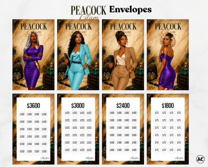 Peacock Glam  Insert and Envelope Collection