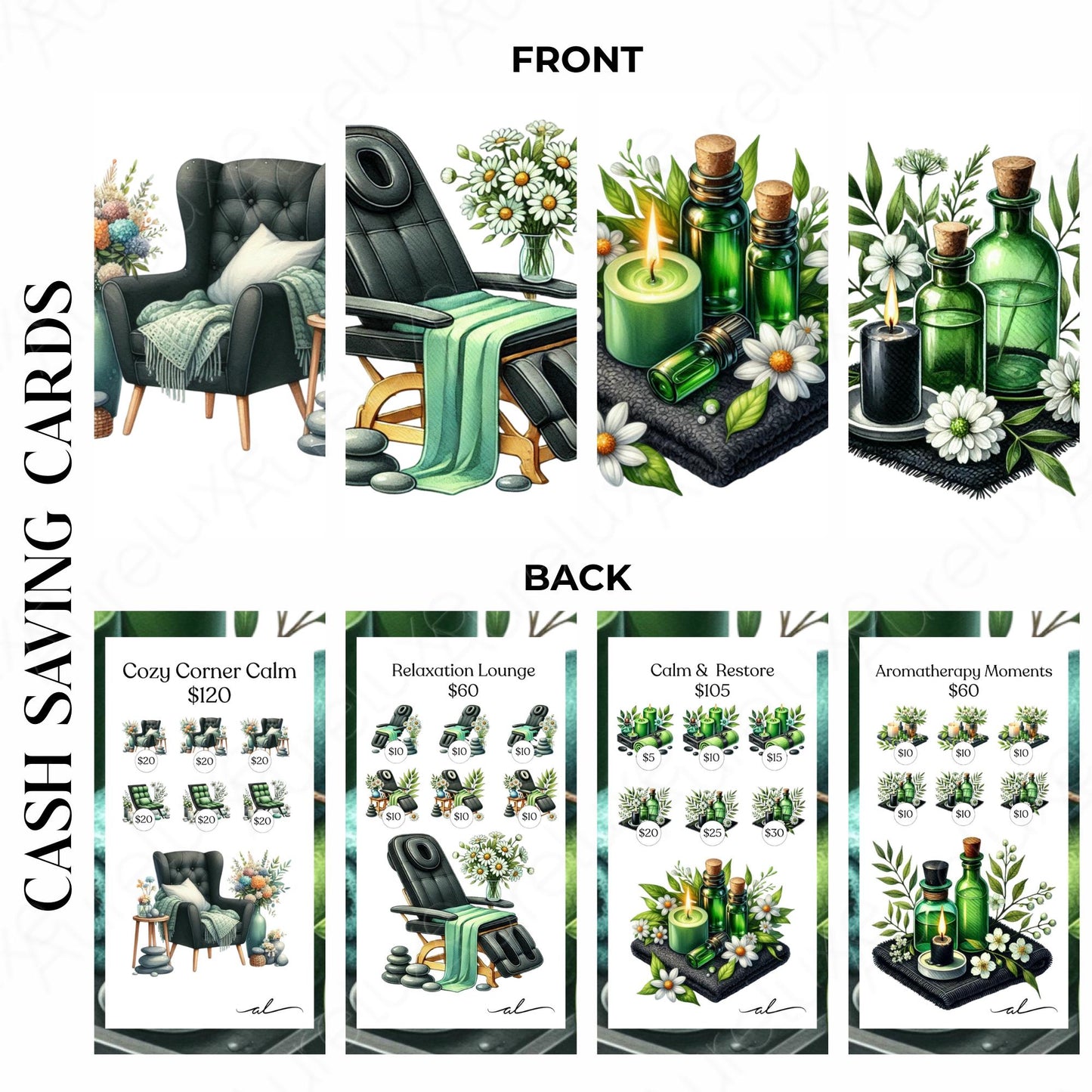 Spa Day 16-Piece Savings Challenge Card Set