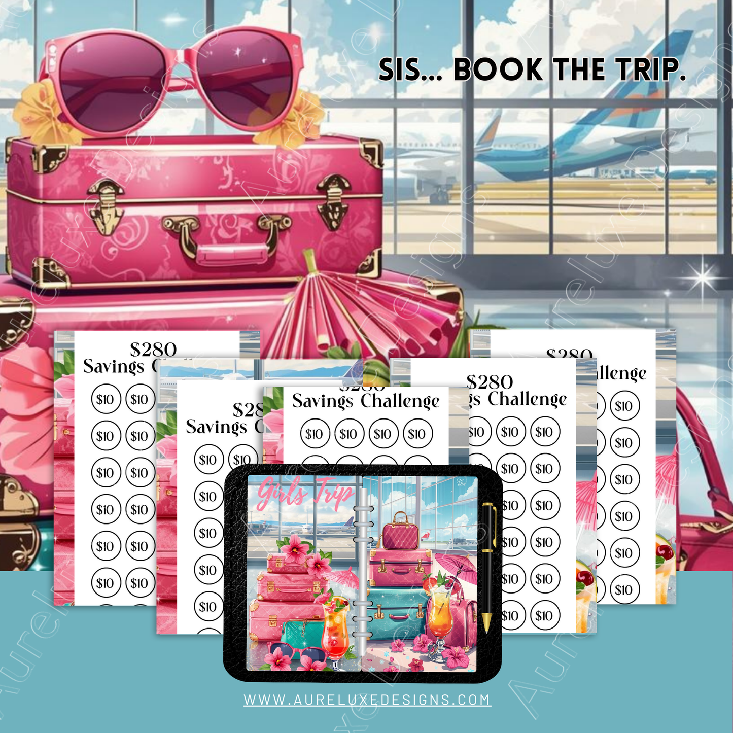 Girls Trip Savings Challenge Tropical Vacation Edition